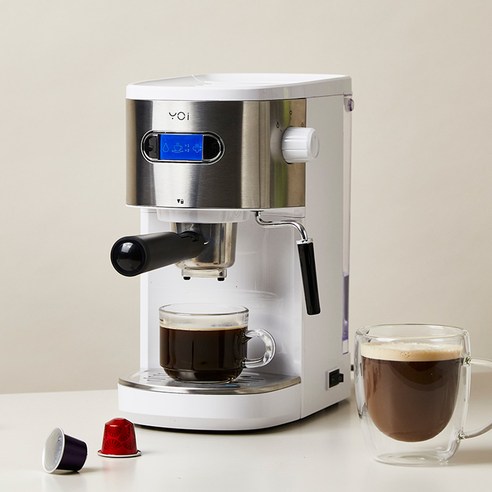 강력한 추출 압력과 다양한 조작 방식을 지원하는 요아이 2in1 에스프레소 커피머신