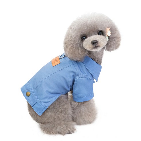 펫보스 강아지 클래식 면 자켓, 블루