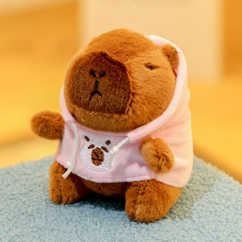 순잠 카피바라 비버 키링 후드티, 곰돌이 핑크, 1개, 12cm