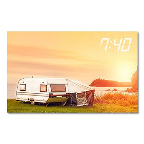 홈마인 LED 캔버스 프린팅 액자 시계 캠핑, 800-HM-CAMPING-20