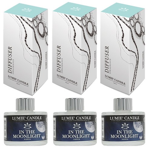 르미에 식물성 주정 디퓨저 100ml x 3p + 리드스틱 5p x 3개 세트, 인더문라이트