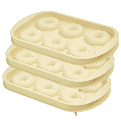 달팽이리빙 버터앤크림 도너츠 얼음트레이 6구 3p, 버터