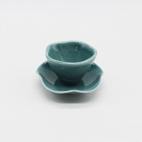 달소금 국산 도자기 꽃잎찻잔세트, 피콕, 1세트