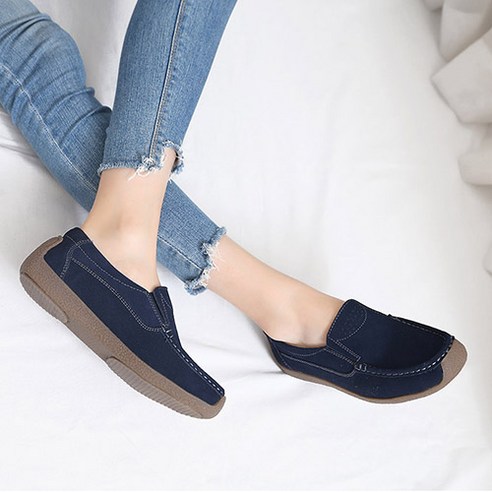 코나블루 여성용 베이직 스티치 가죽 로퍼 단화 2cm DT3104