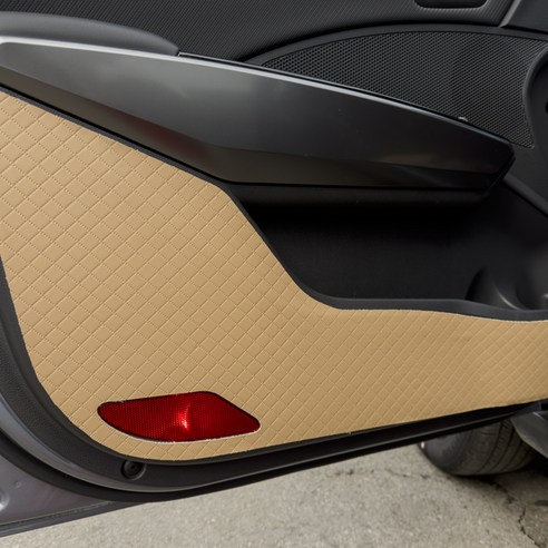 블랙라벨 차량용 프리미엄 인조가죽 도어커버 4p, 브라운, 현대 디올뉴코나 SX2(23~)
