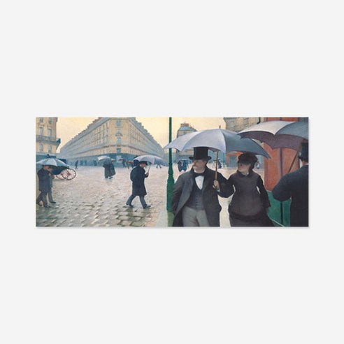 위모던 캔버스 명화 인테리어 포스터 카유보트 비오는 파리 거리에서