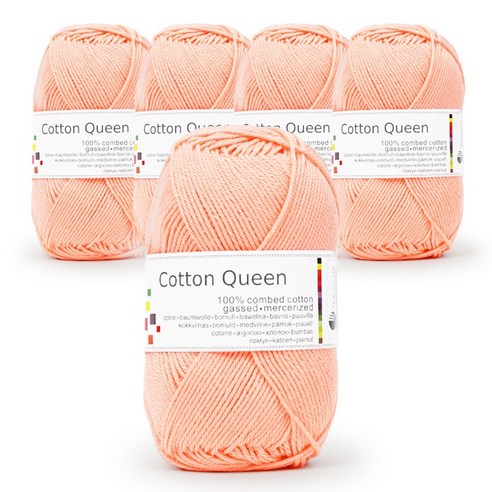 쎄비 코튼 퀸 뜨개실 50g x 5p, 11살구, 5개