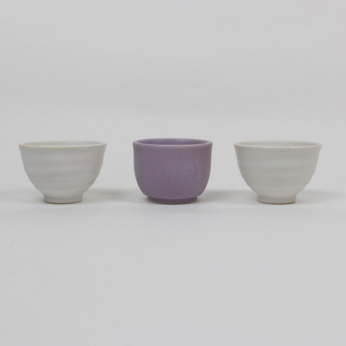 달소금 도자기 믹스 술잔 3종 세트, 라벤더, 1세트