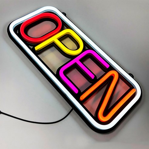 21세기트랜드 LED 네온사인 OPEN 간판, 컬러