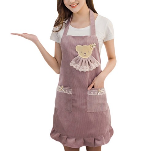 데이소이 사랄라한 디자인 모음 앞치마, 베어 핑크