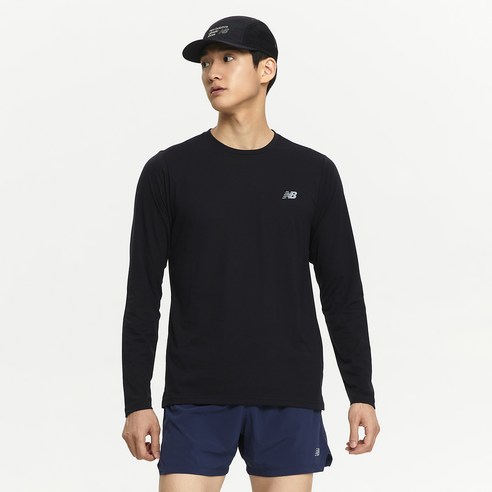 뉴발란스 남성용 MT43150 스포츠 퍼포먼스 스탠다드 핏 긴팔티 NBNDE4P111