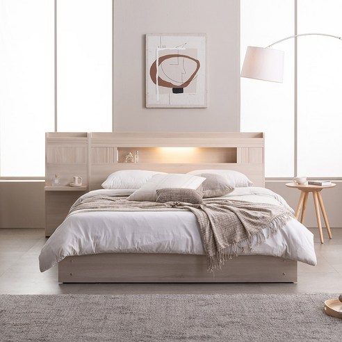 크렌시아 라네즈 LED 침대 + 에디션 독립 매트리스 방문설치, 메이플