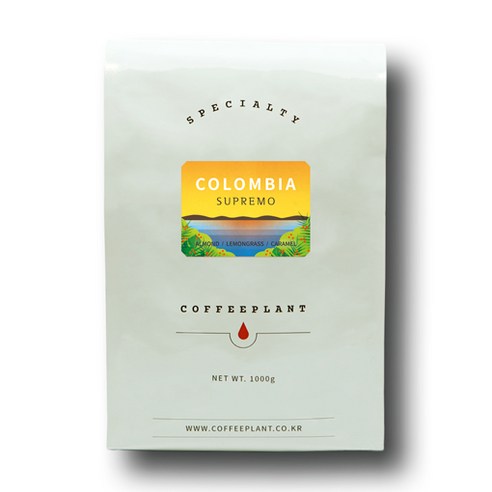 커피플랜트 콜롬비아 수프리모 스페셜 리저브, 1kg, 홀빈(분쇄안함), 1개
