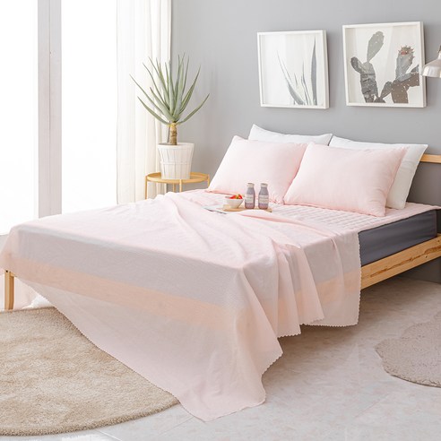 아미데코 시어서커 퓨어 여름 홑이불 베개커버 세트