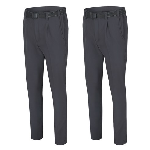 아르꼬 남성용 기능성 베이직 무지 스트레치 원턱 기모 바지 2p