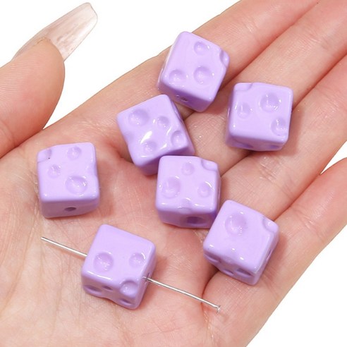 알로데 스퀘어 치즈 글로시 큐브 DIY 비즈 14 x 14 mm 5p, B06 퍼플, 5개