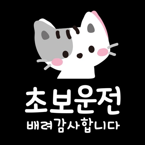 제제데코 투번 칼라 자동차 차량 스티커 TC002초보운전배려아름이, 혼합색상, 1개