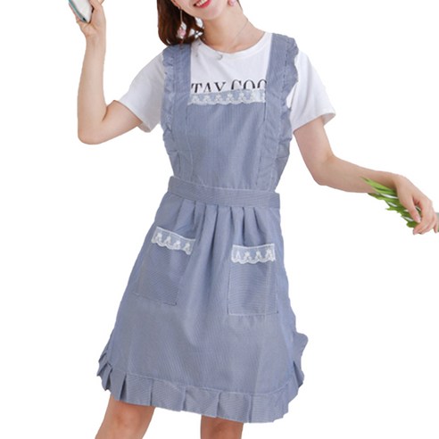 데이소이 사랄라한 디자인 모음 앞치마, 프릴 네이비