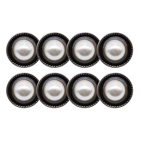 동대문단추왕 사출 금속 보석 단추 테진주 21mm, 블랙니켈, 8개