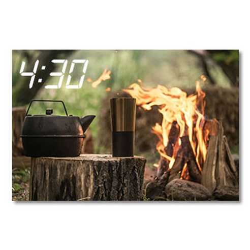 홈마인 LED 캔버스 프린팅 액자 시계 캠핑, 600-HM-CAMPING-12