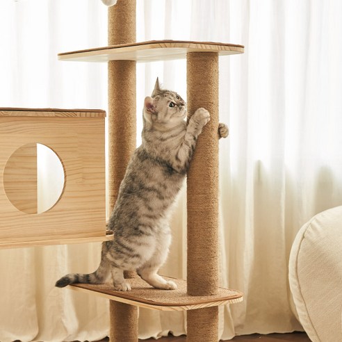고양이를 위한 궁극의 놀이터와 안식처: 삼익가구 그라운캣 고양이 6단 하우스 원목 캣타워