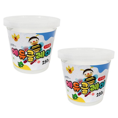 에듀클레이 유아용 클레이 2p, 하양, 250g, 2개