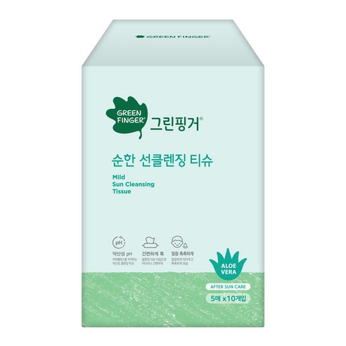 그린핑거 순한 선클렌징 티슈, 10개입, 1개