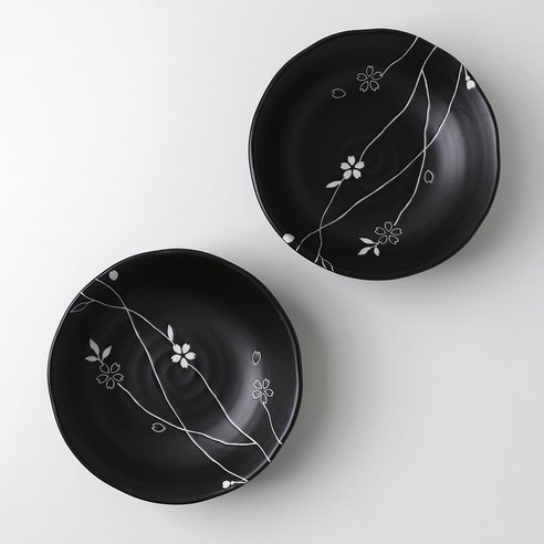 로코리빙 넝쿨꽃 찬기, 블랙, 2개