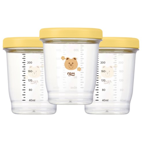 티지엠 에코젠 이유식 보관 용기, 240ml, 허니레몬, 1세트