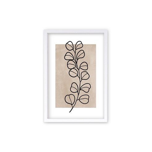 마벨인홈 인테리어 드로잉아트 식물그림 나뭇가지B 우드 액자 포스터 세트, 화이트
