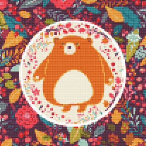 원더아트 DIY 보석 십자수 세트, 곰곰, 1세트