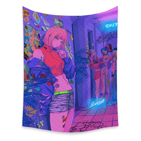 만화 여자캐릭터 벽장식 패브릭 포스터, 15