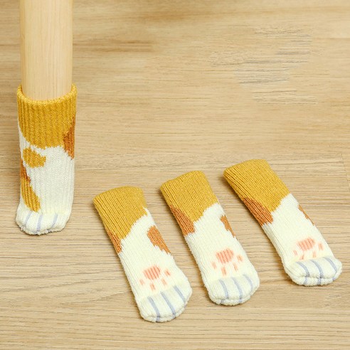 솔룸 가구 커버 고양이 발 모양 4p, 치즈점박이고양이, 4개