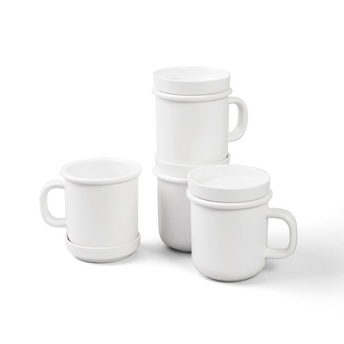 보울보울 노르딕볼볼 뚜껑머그컵 340ml x 4p + 소스볼 4p 세트, 밀크화이트, 1세트