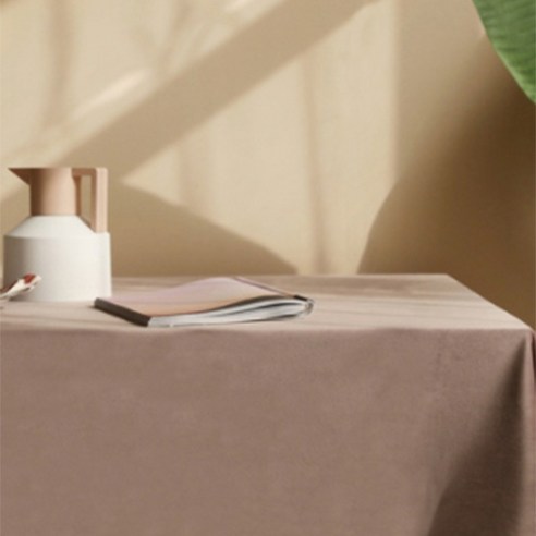 조이앤조이 빈티지 단색 벨벳 식탁테이블보, 핑크, 2인(100 x 135 cm)