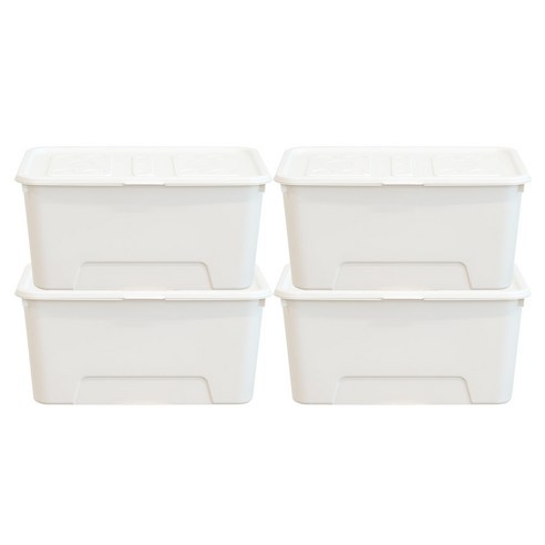보노하우스 탑백 리빙박스, 화이트, 52L, 4개
