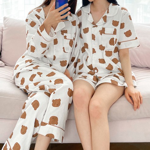 女 時尚 睡衣 上下 套裝 成年女性 成年女性 女裝 女人 女士 女士 家居服 四個季節