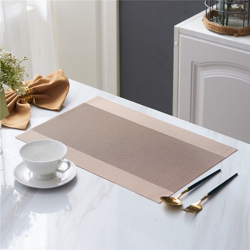 라온투유 북유럽 모던 테이블매트 4p, 29 스트라이프 카키, 300 x 450 mm