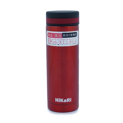 HiKaRi 스텐 메탈 보온 보냉병, RED, 280ml