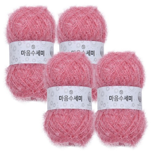 브랜드얀 마음 수세미 뜨개실 4p, 6 핑키루즈