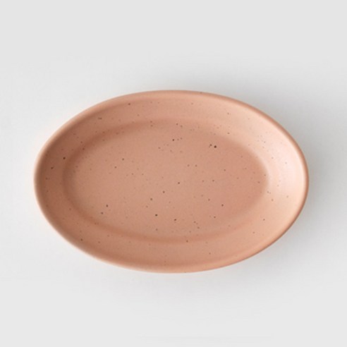 니코트 히어 핸드메이드 오발 플레이트, 로즈베이지, 1개