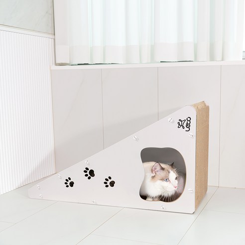 레토 고양이 숨숨집 하우스형 수직 스크래처: 은밀한 안식처와 즐거운 발톱 긁기의 콜라보, 냥집사의 완벽한 선택!