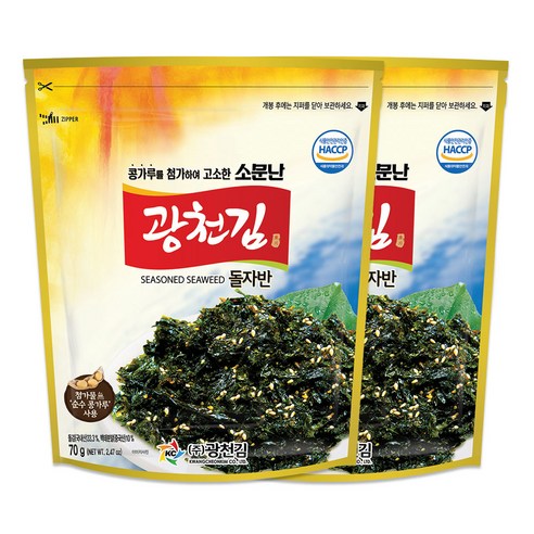 광천김 소문난 볶음 돌자반, 70g, 2개