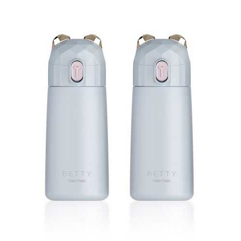 푸코 베티 미니 원터치 보온병 2p + 세척솔 세트, Light Blue, Light Blue, 270ml