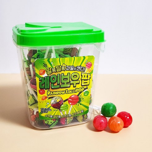 입안 가득 펼쳐지는 달콤한 무지개, 레인보우 팝 막대사탕으로 행복한 추억을 만드세요.