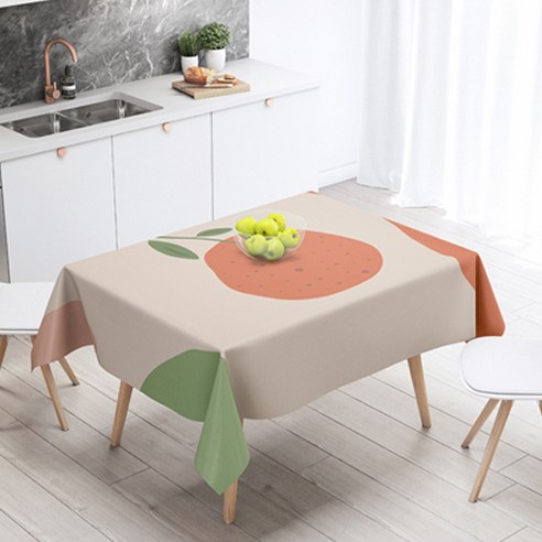 홈데코 아트 테이블 커버, 오렌지, M(100 x 140 cm)