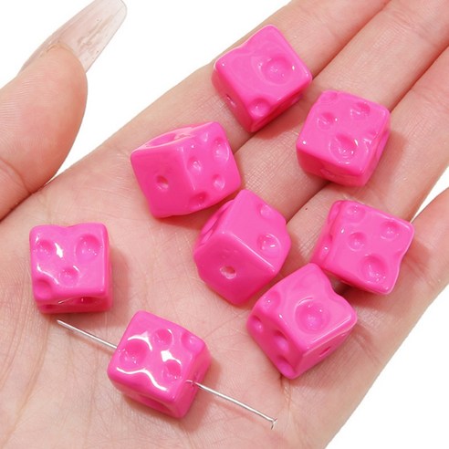 알로데 스퀘어 치즈 글로시 큐브 DIY 비즈 14 x 14 mm 5p, B03 로즈레드, 5개