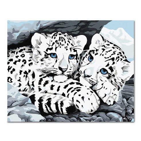 아디코 DIY 페인팅 일러스트 명화그리기 50 x 40 cm, 베이비표범형제(PEE08), 1개