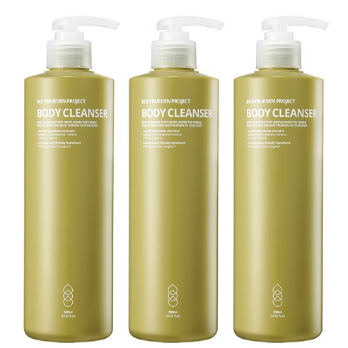바디버든프로젝트 바디클렌져 로즈우드향, 500ml, 3개