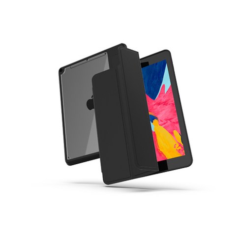 포지오 아이딜 클리어핏 애플펜슬수납 태블릿PC 투명 케이스, 블랙